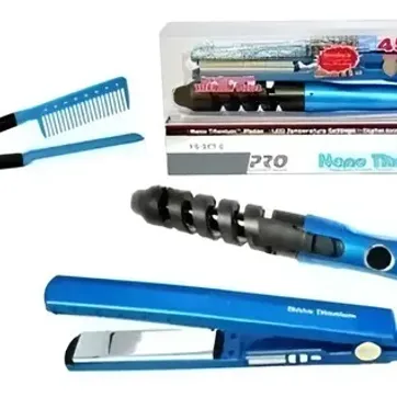 Imagen del producto COMBO NANO TITANIUM PLANCHA + CEPILLO +PEINE