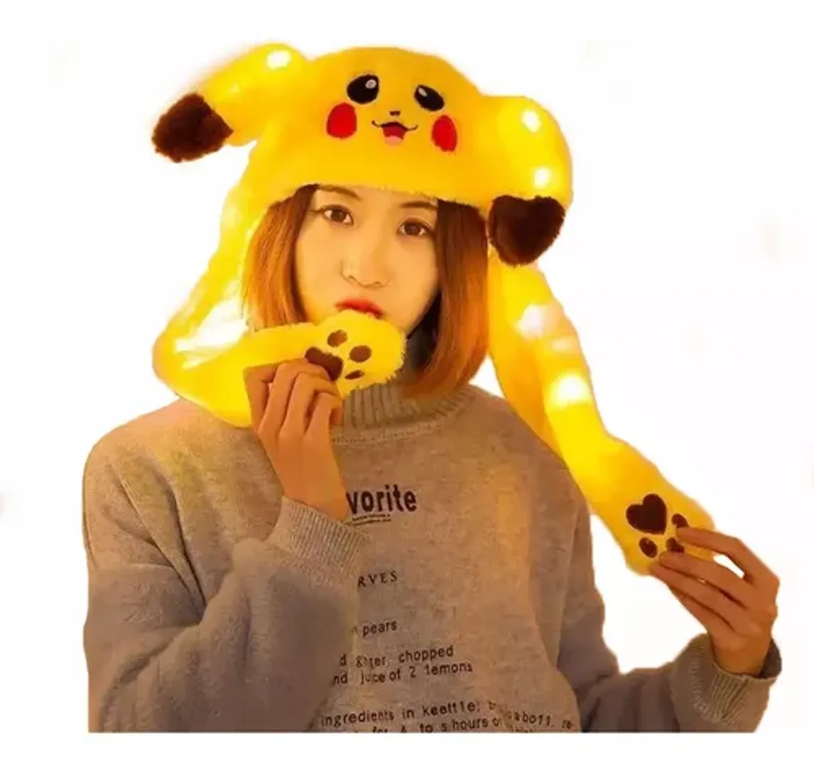 GORRO PELUCHE MOVIMIENTO OREJAS LUCES