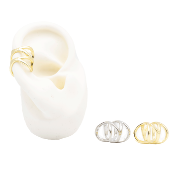 Imagen del producto EARCUFF DOBLE X BAÑO EN RODIO