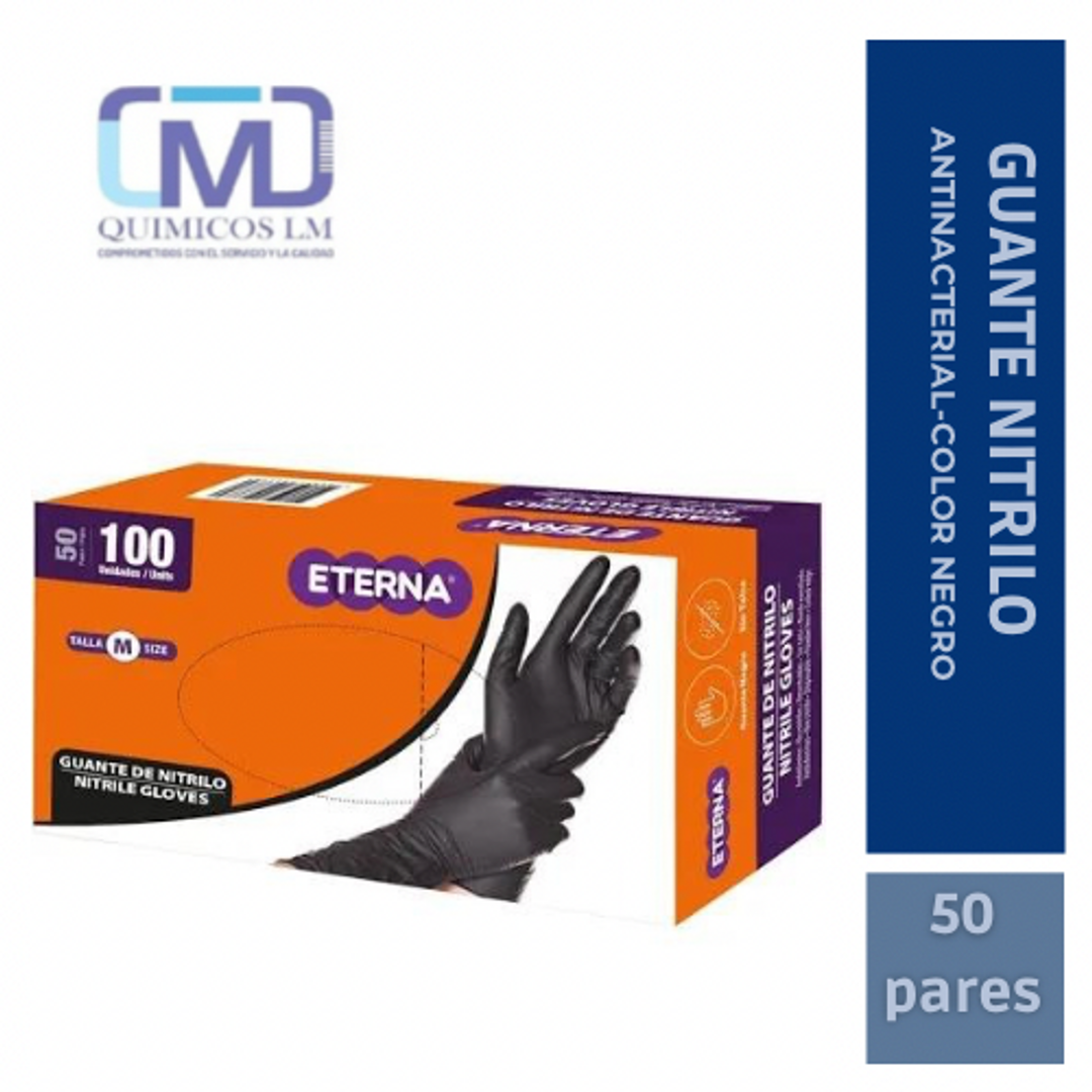 GUANTE NITRILO NEGRO 