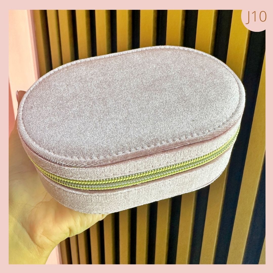 JOYERO ROSA GAMUZA CIERRE CREMALLERA 