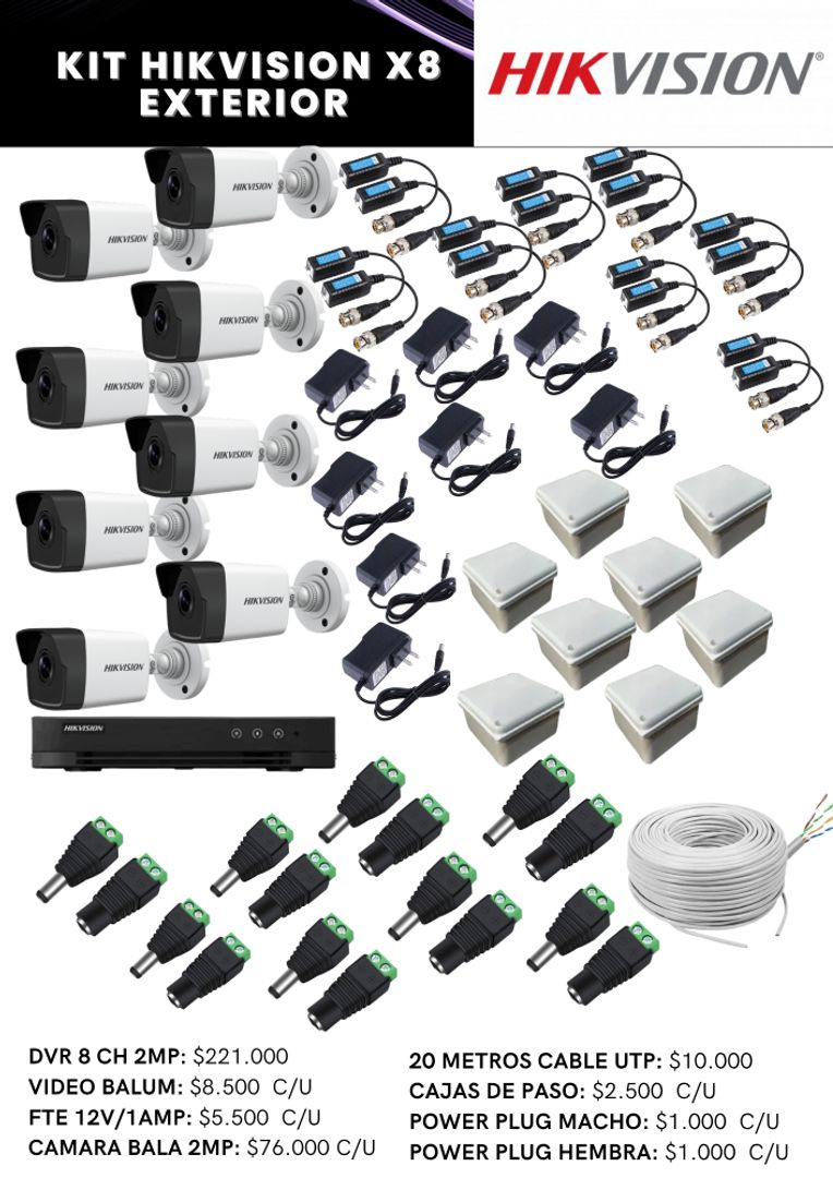 KIT HIKVISION X8 EXTERIOR