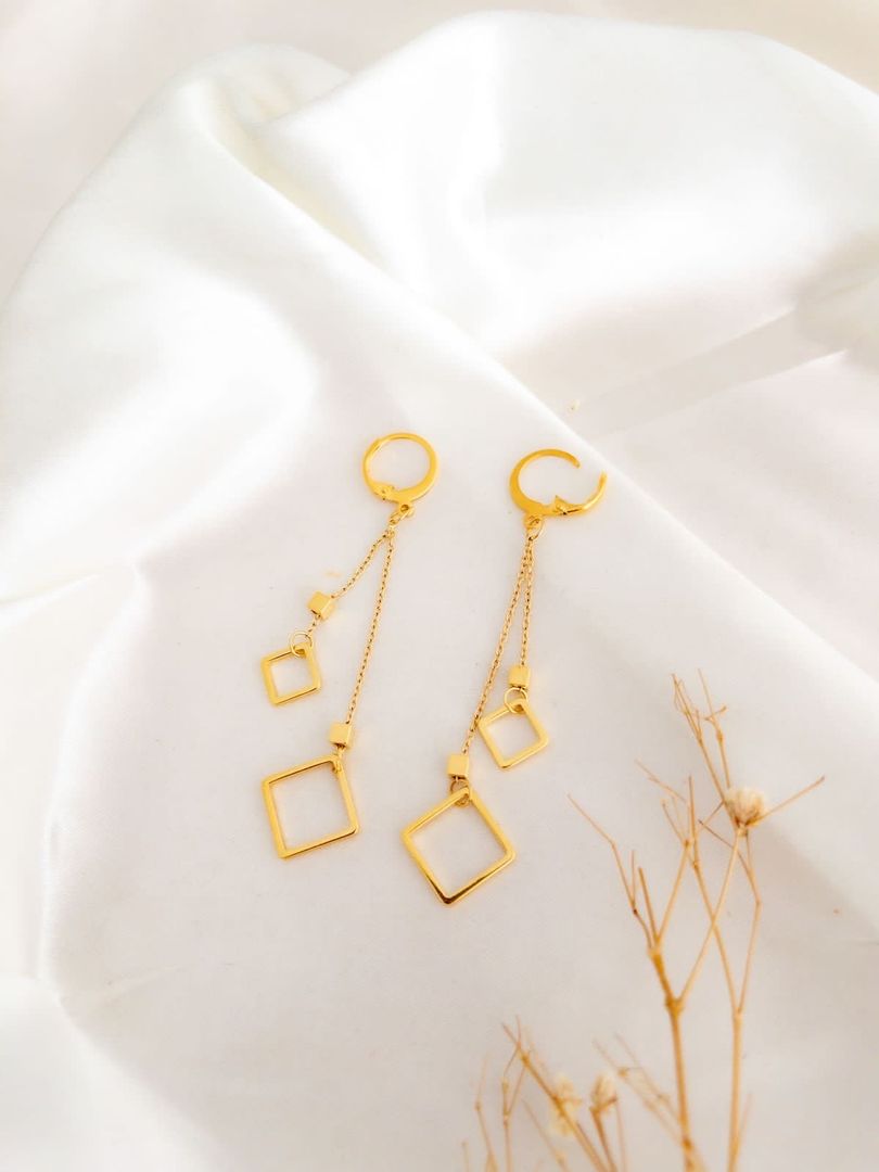 Arete Cadena cuadro en gancho 