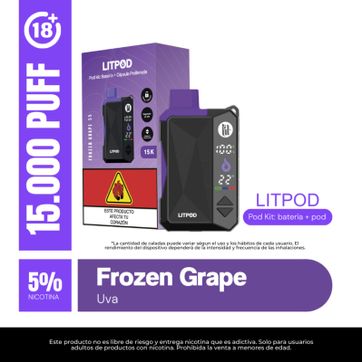 Imagen del producto Lit Frozen Grape 15.000 Puffs Kit Bateria Y Pod