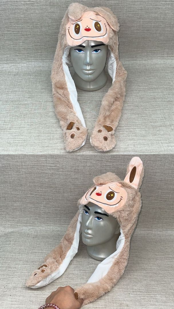 GORRO LABUBU COLOR BEIGE 