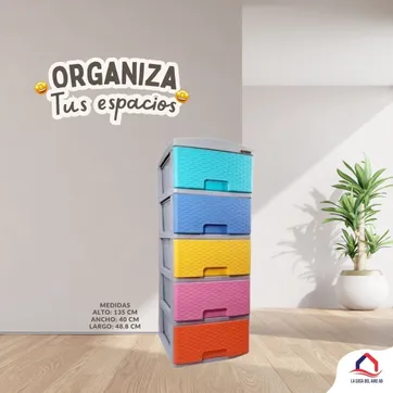 Practimueble marca colplast 5 niveles tejido tipo rattan - imagen 1