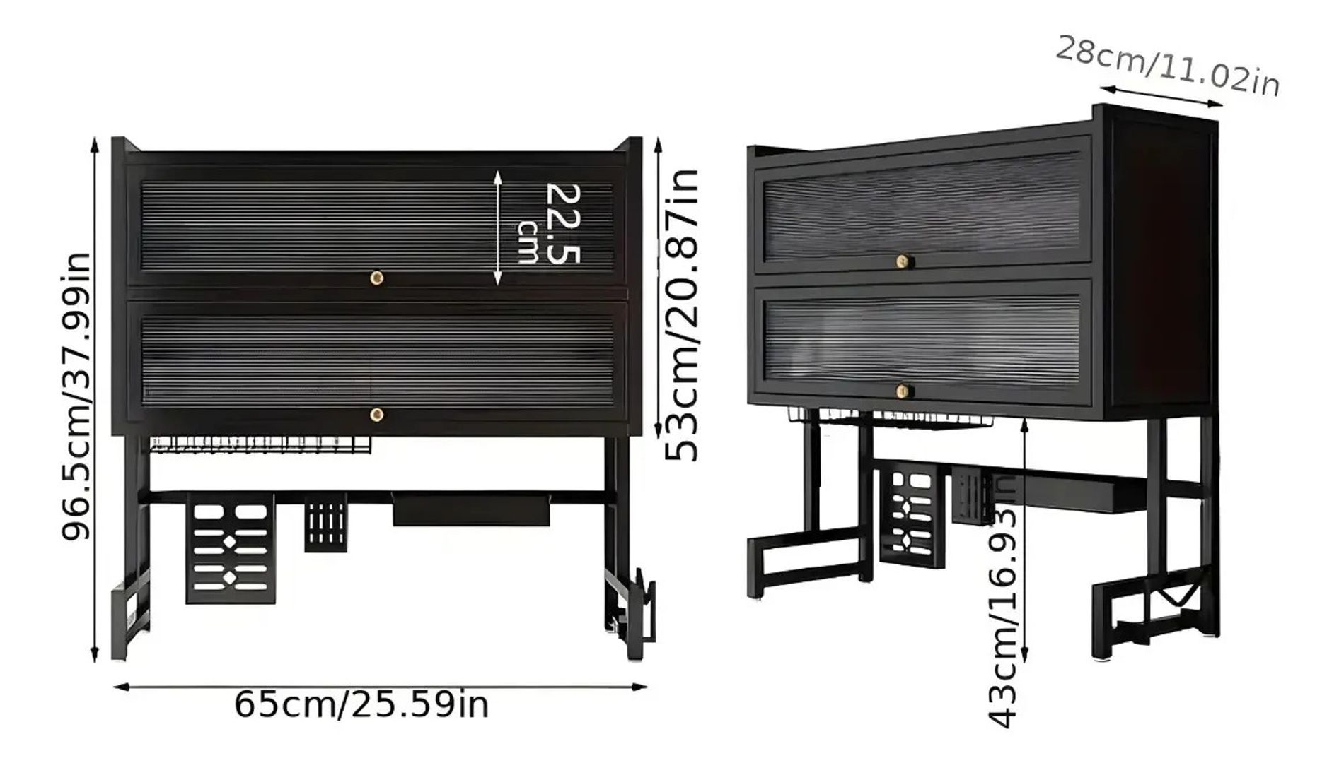 RACK DE COCINA CON GABINETE DOBLE DE 85 CM