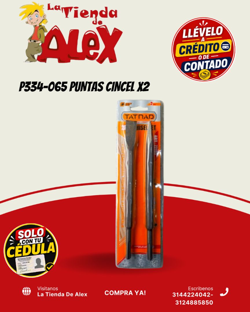 P334-065 PUNTAS CINCEL X2
