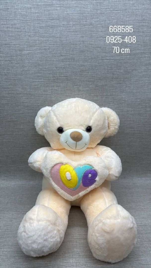 OSO PATAS LARGAS CON CORAZÓN 70 CM