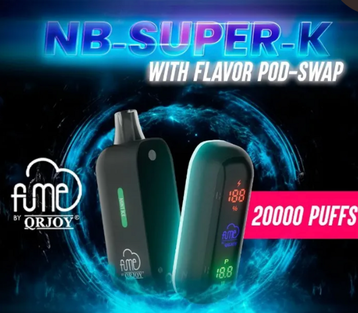 Fume Kit Nb Super K Mint Ice - Bateria Y Pod 20.000 Puffs