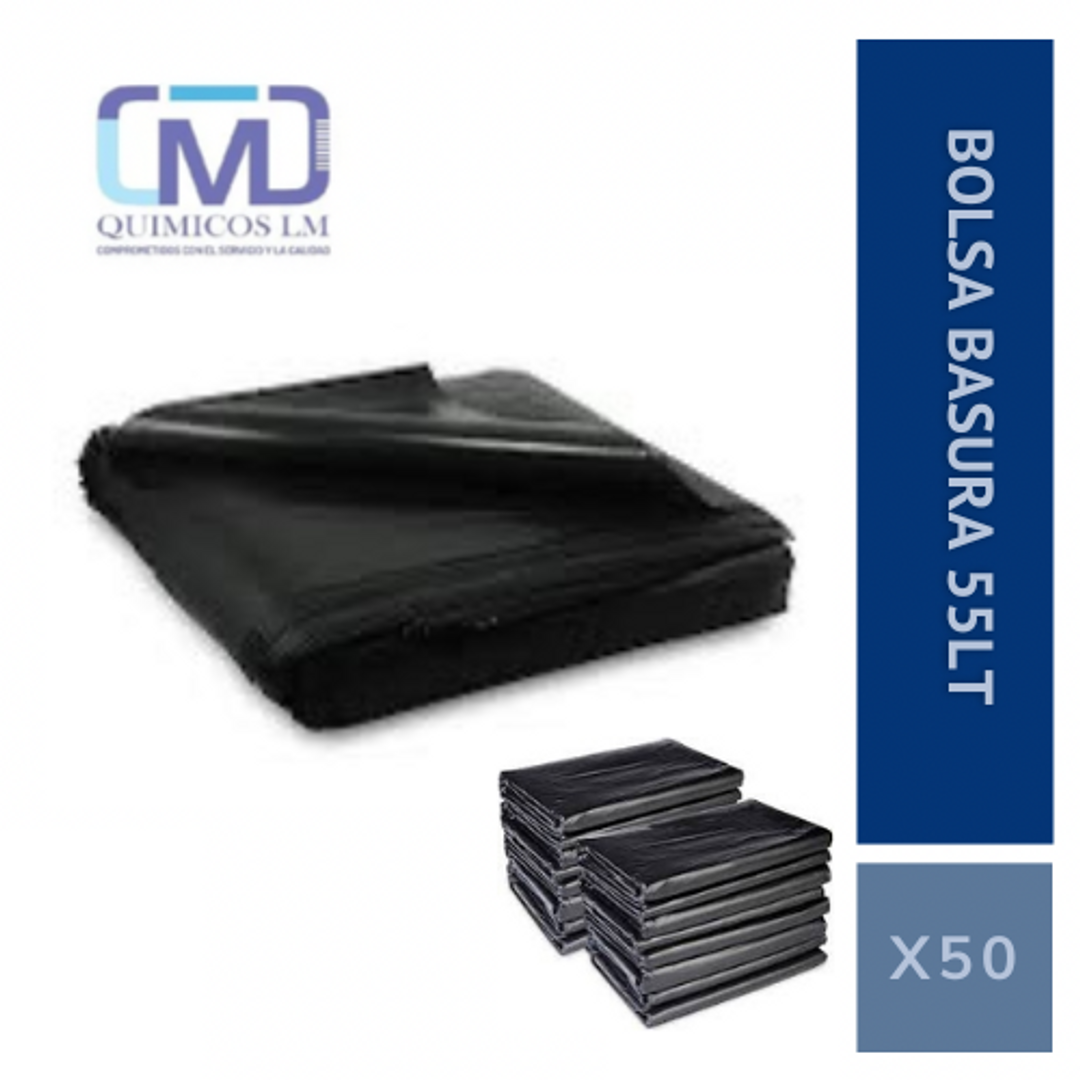 BOLSA DE BASURA /55LT/NEGRO/PAQUETE 50 UND