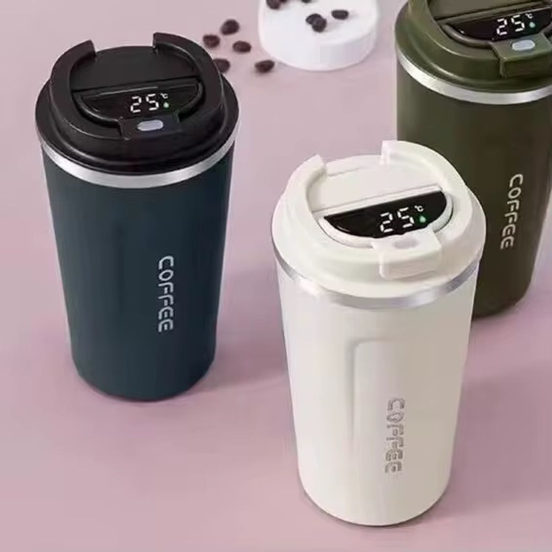 Mug térmico coffee con medición de temperatura 