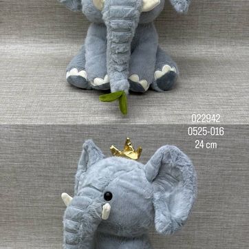 Imagen del producto ELEFANTE GRIS CON CORONA DE 24 CM 
