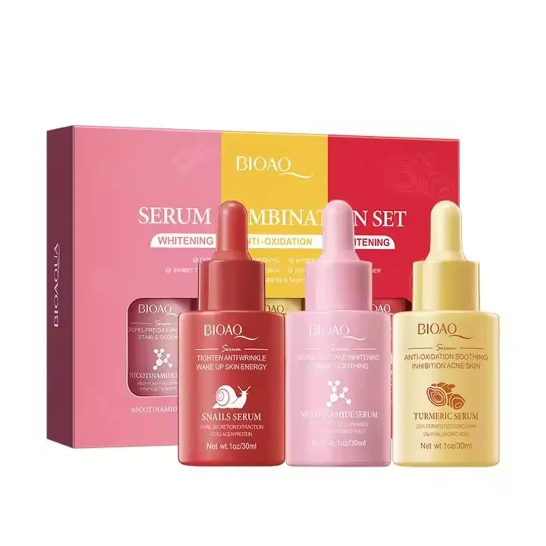 SET DE SERUMS NIACINAMIDA, CÚRCUMA Y BABA DE CARACOL
