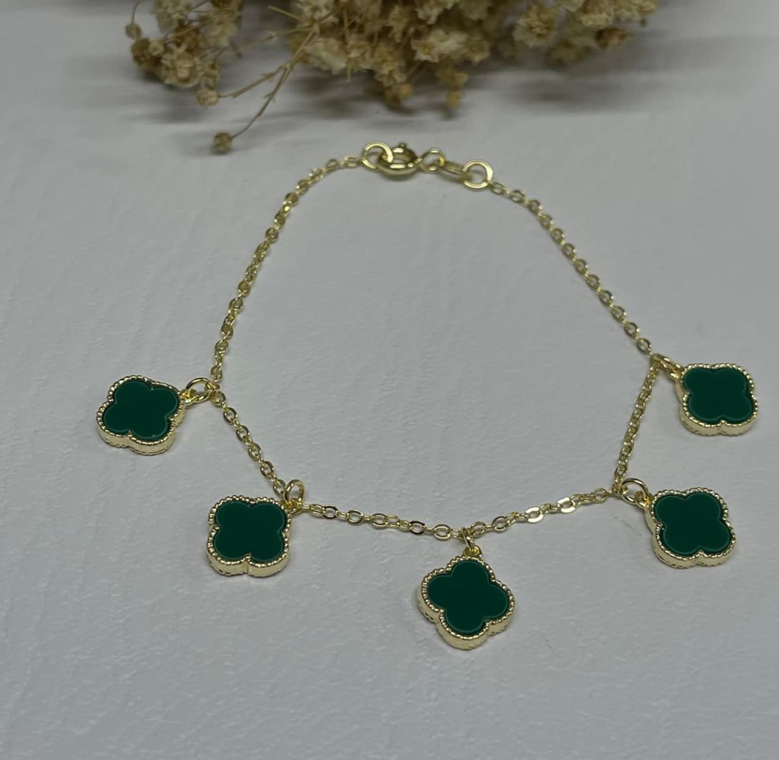 Pulsera van cleef x5 verde colgante de 18cm