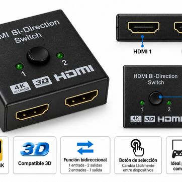 Imagen del producto Switch HDMI 2.0 Bidireccional 4K – 2 en 1