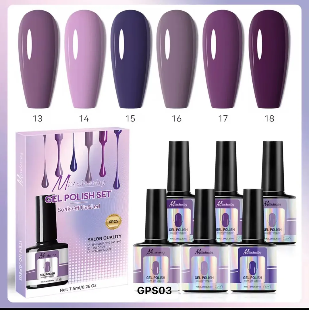 Set de 6 esmaltes semi permanentes