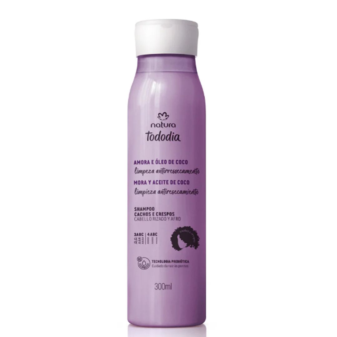 SHAMPOO PARA CABELLOS RIZOS Y AFROS MORA Y ACEITE DE COCO