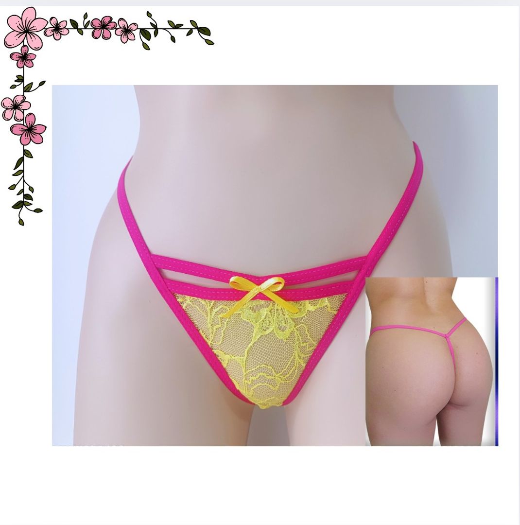 Tanga hilo en encaje combinada