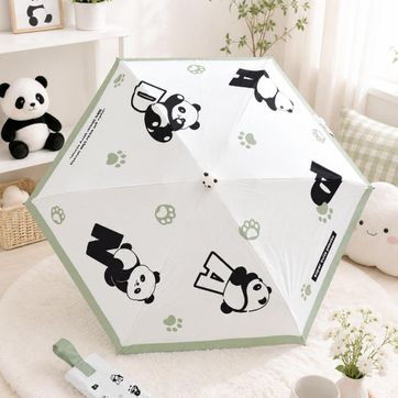 HERMOSA SOMBRILLA PANDA BOLSILLERA BLANCA/VERDE - imagen 1