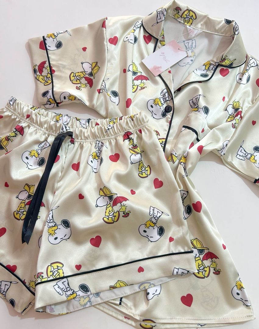 Set Snoopy Amarillo / Seda