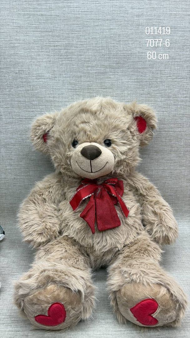 OSO BIEGE OSCURITO CON MOÑO 60 CM