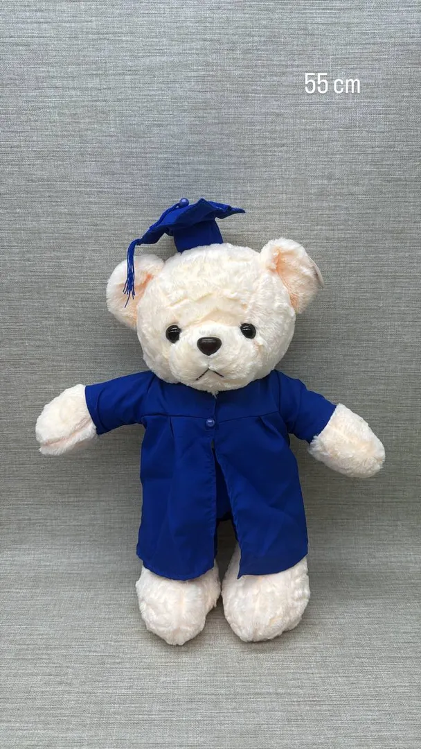 OSO CREMA DE GRADO COLOR AZUL 55 CM