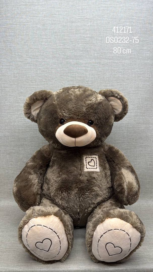 OSO CAFE CON DETALLES DE CORAZONES 80 CM