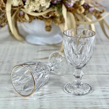 COPA ROMBO GRANDE TRASPARENTE FILO DORADO - imagen 2