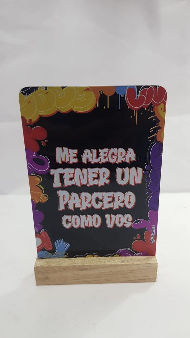 BASE ACRILICO NEGRO CON MENSAJES