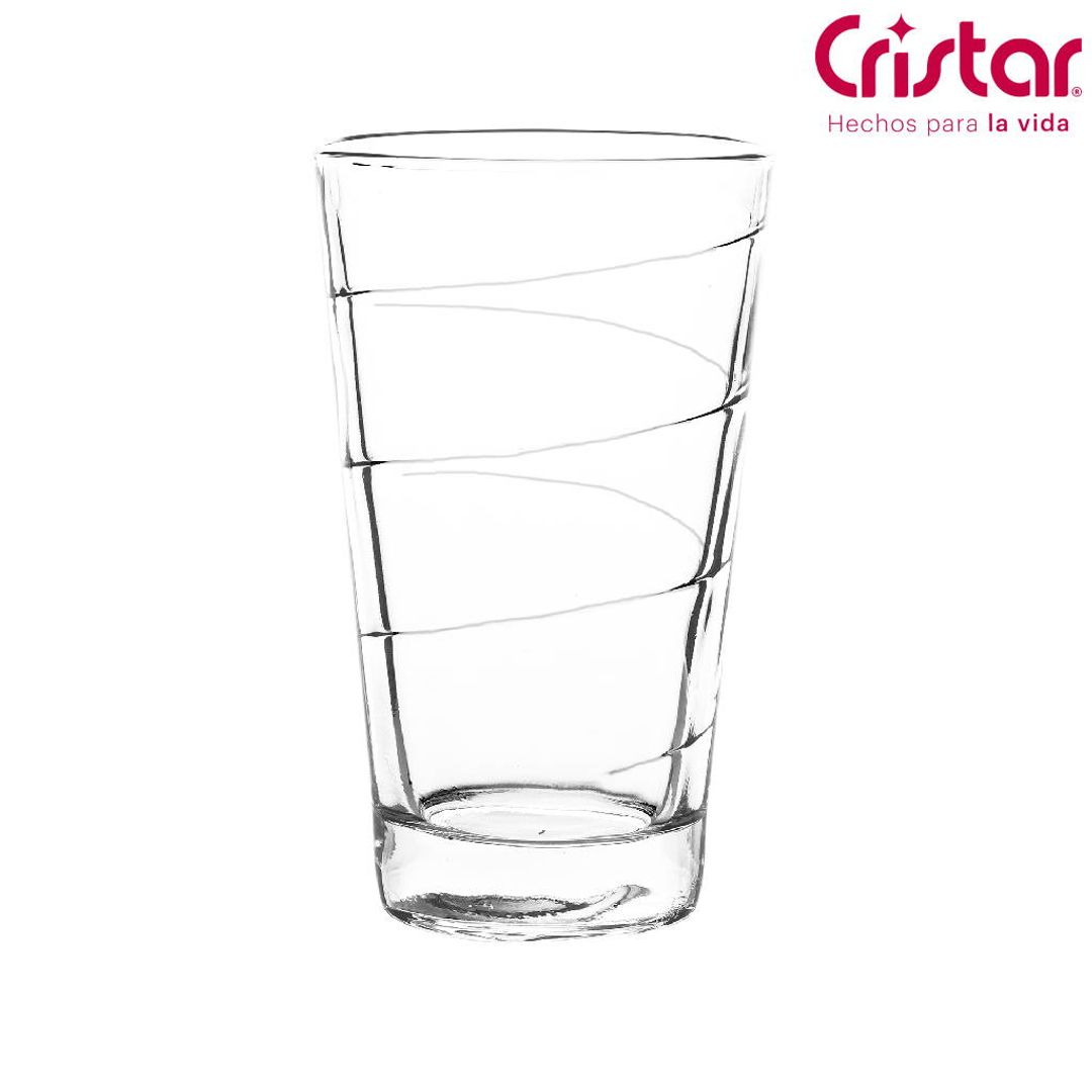JUEGO X 6 VASO SPIRAL LARGO REF 0617CL6 CRISTAR