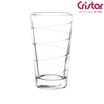 JUEGO X 6 VASO SPIRAL LARGO REF 0617CL6 CRISTAR - imagen 1
