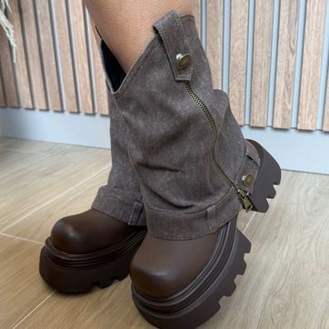 BOTAS VAQUERAS DENIM CAFES - imagen 1