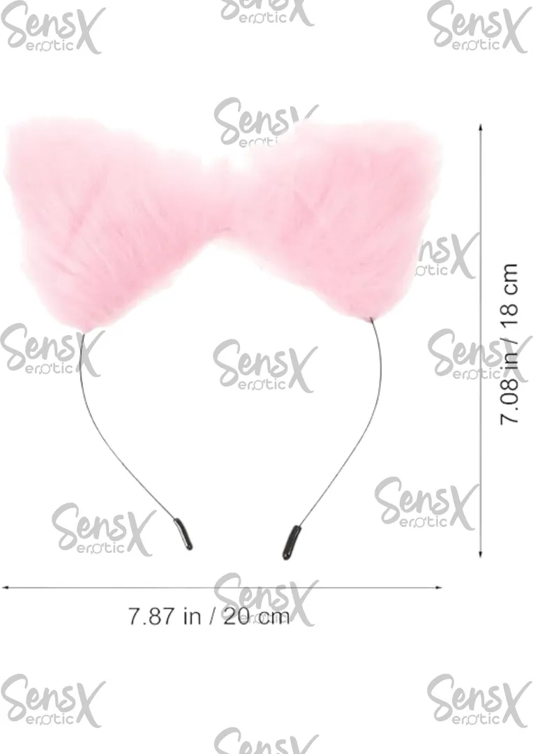 Abaodam Juego de 2 juegos de disfraz de animal de zorro, diadema de orejas de zorro con cola peluda