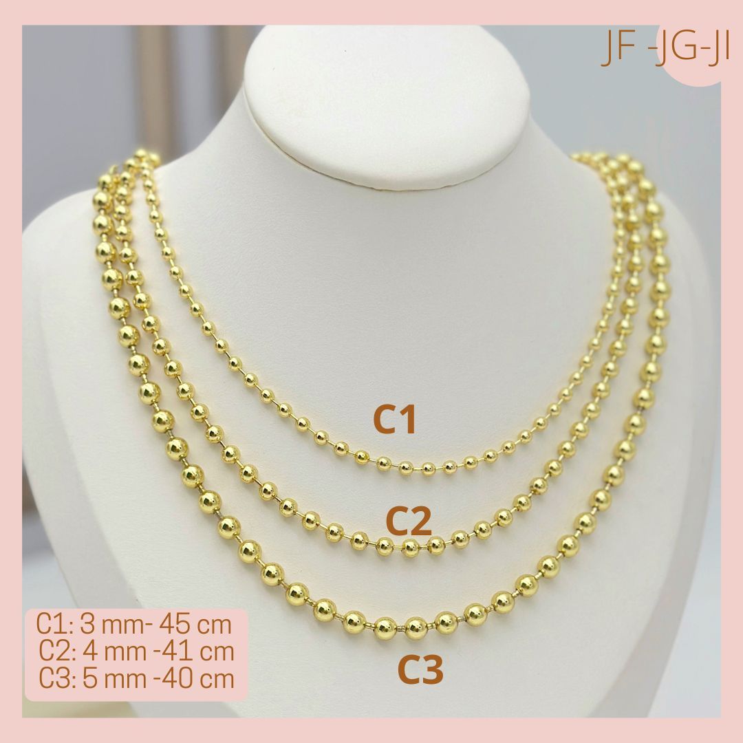 Cadenas Balin En rodio dorado