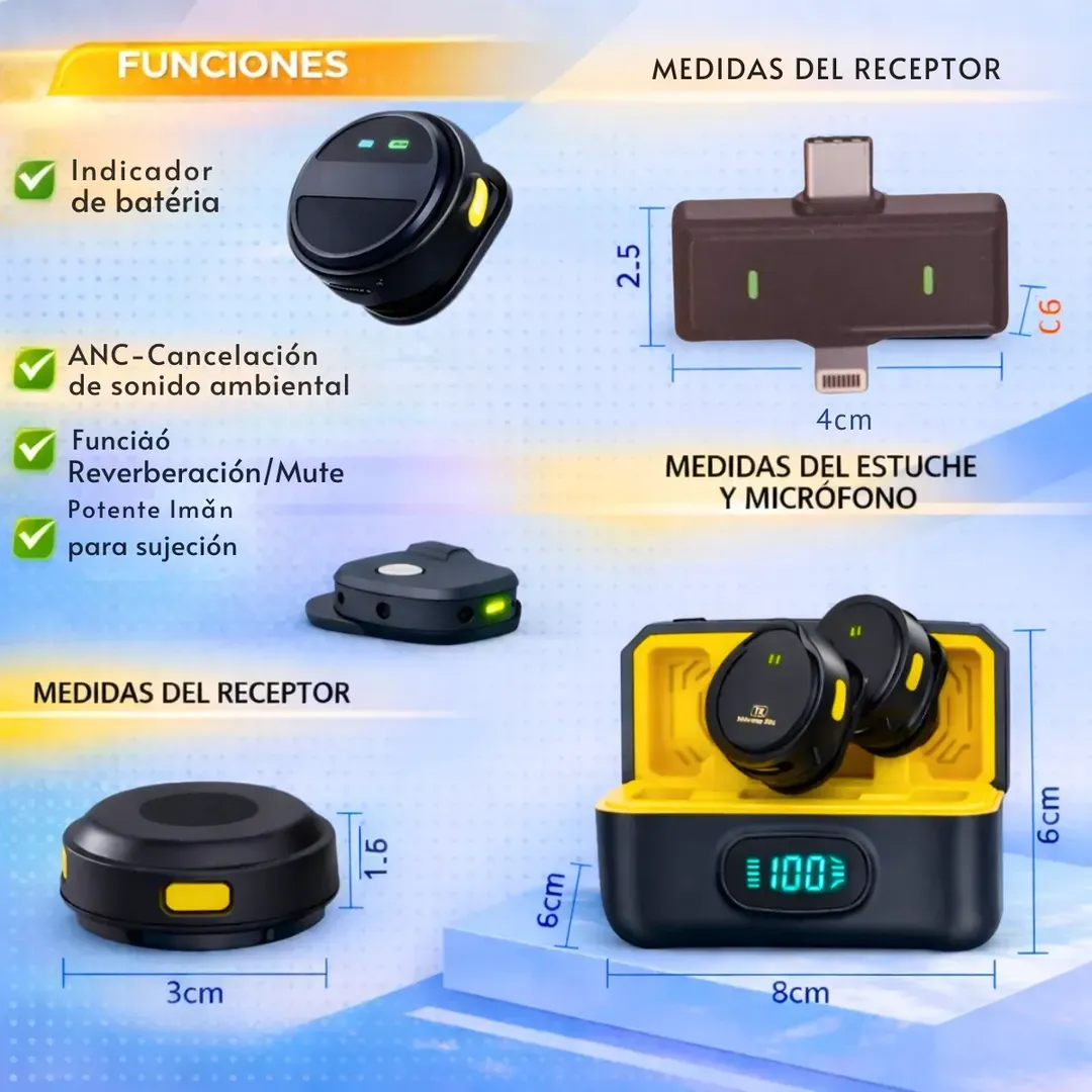 MICROFONO SOLAPA INALAMBRICO DUAL PHONE / TIPO C F31-PRO