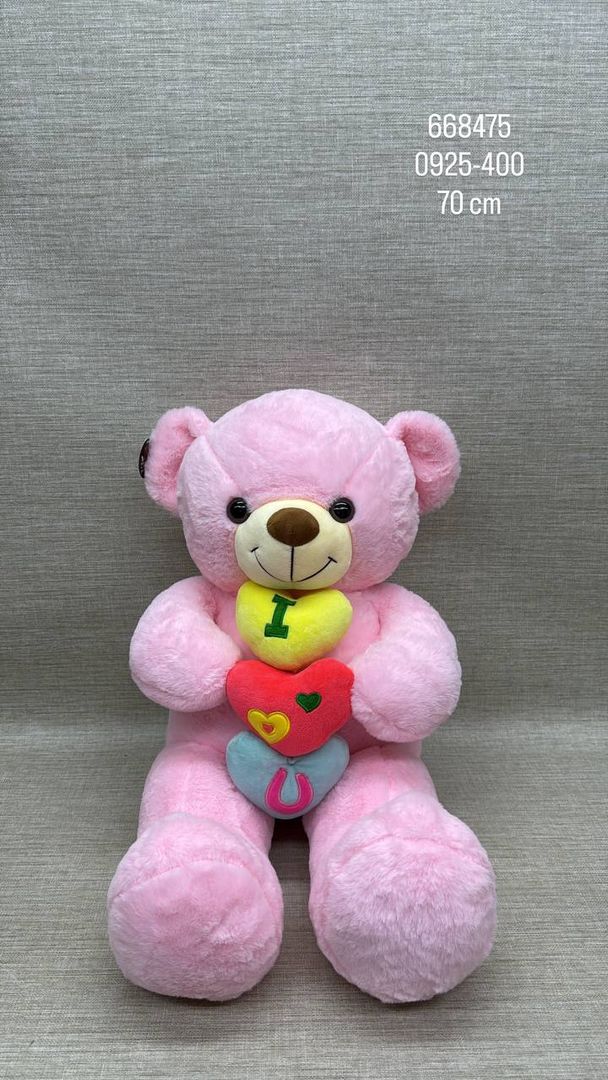 OSO PATAS LARGAS CON CORAZONES 70 CM