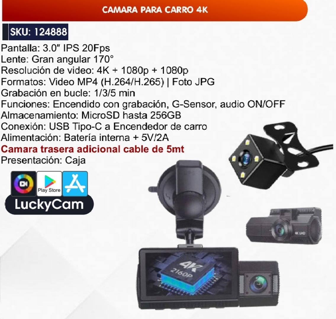 CAMARA PARA CARRO 4K