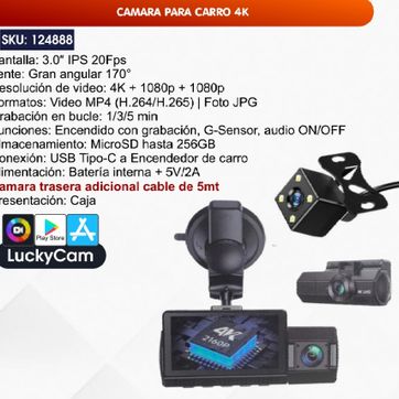 Imagen del producto CAMARA PARA CARRO 4K
