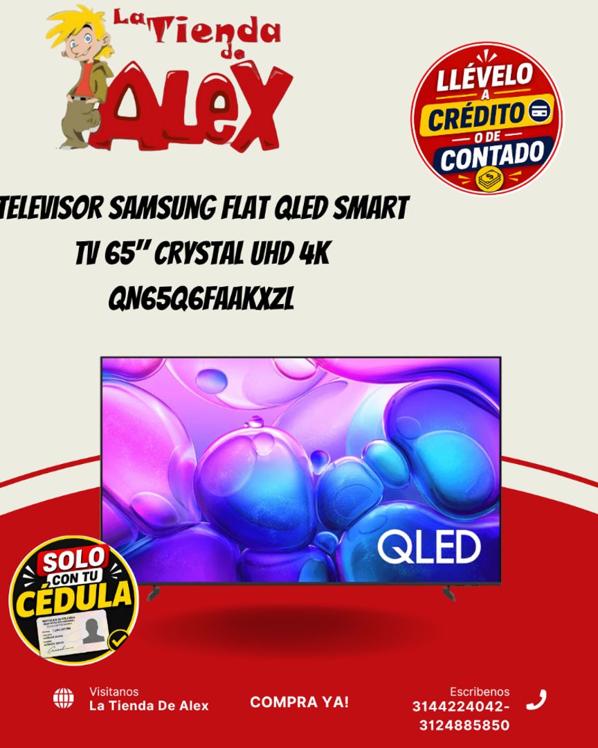 Televisor Samsung FLAT QLED Smart TV 65" Crystal UHD 4K QN65Q6FAAKXZL