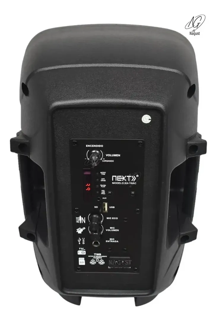 CABINA PARLANTE RECARGABLE 8 PULGADAS LUCES LED NX-Y8