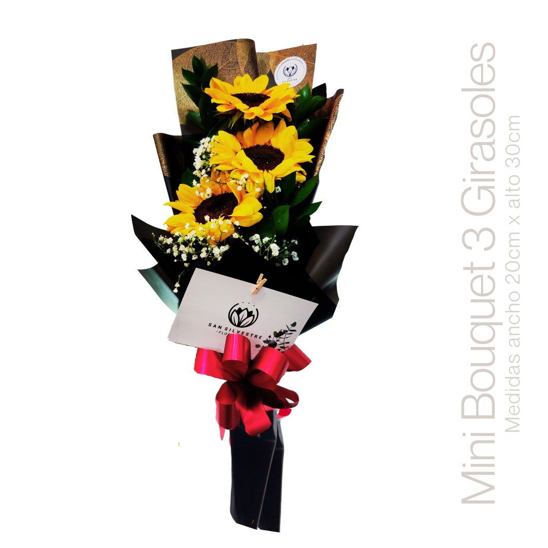 MINI BOUQ ESCALONADO 3 GIRASOLES 