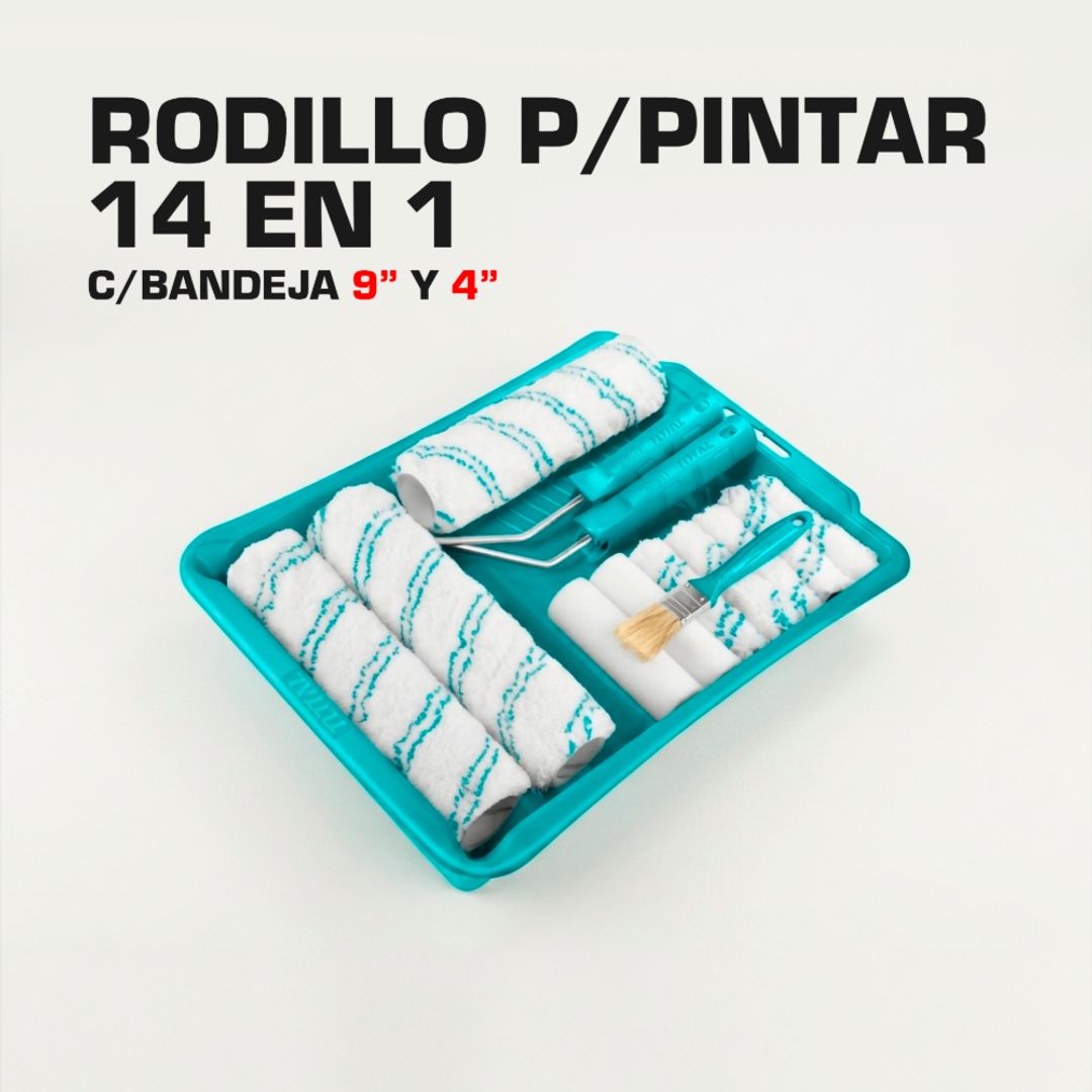 RODILLO PARA PINTAR 14 EN 1 CON BANDEJA 9" Y 4"