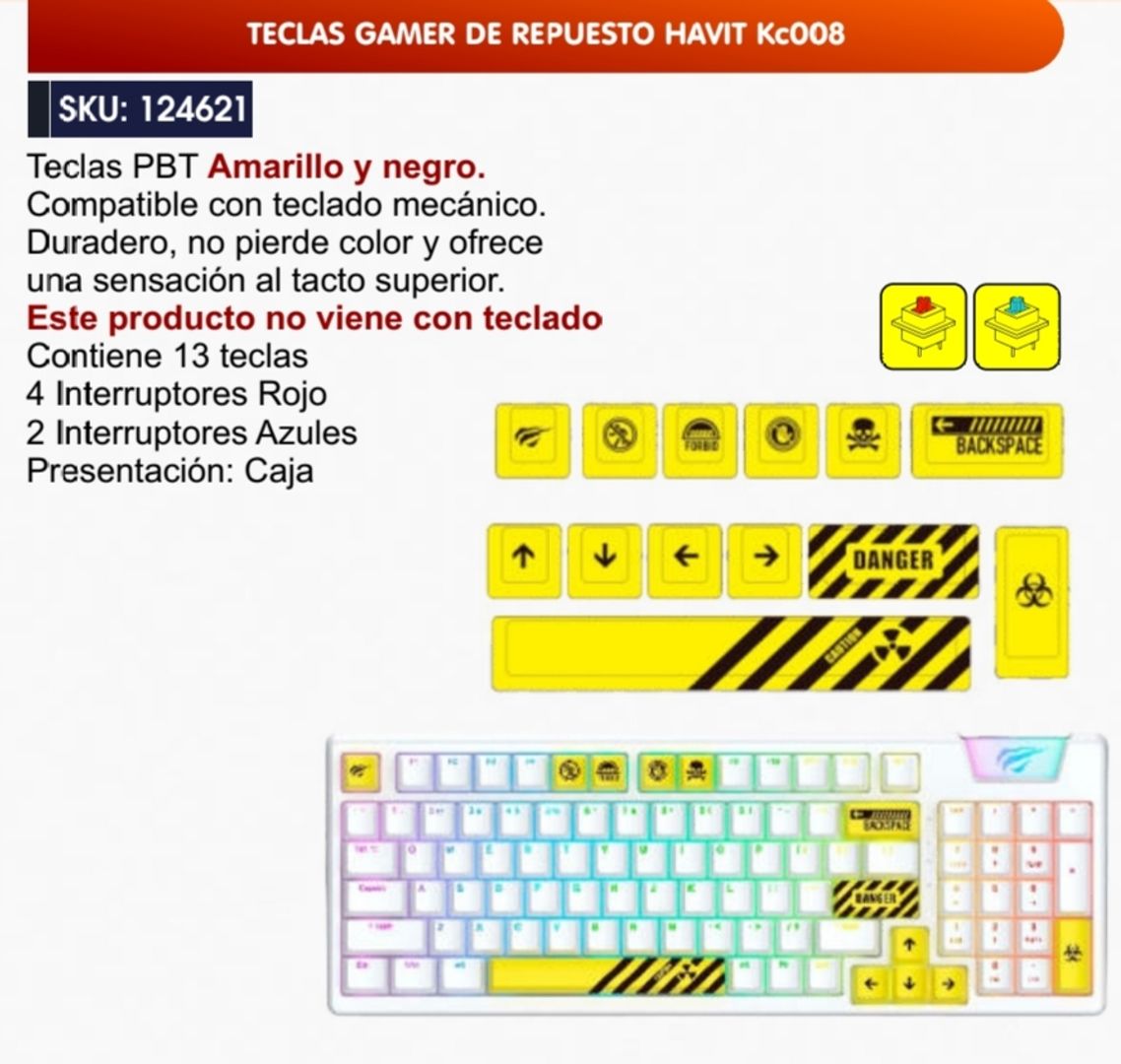 TECLAS GAMER DE REPUESTO HAVIT 