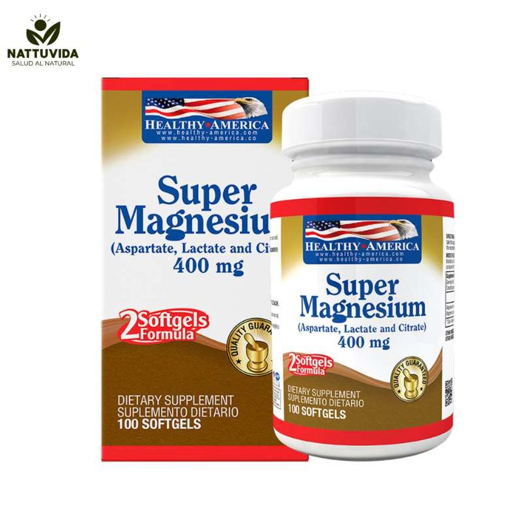 Super Magnesio 400mg 100 Softgels HEALTHY