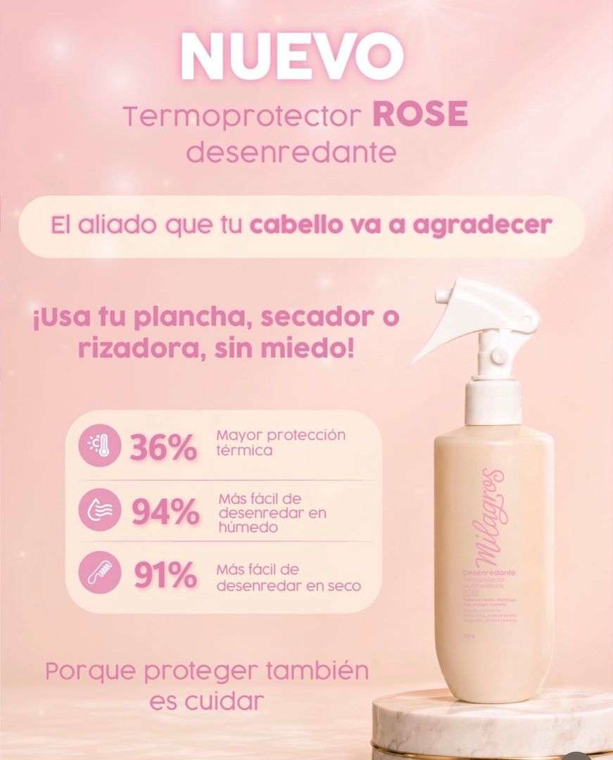 Desenredante termoprotector rose 