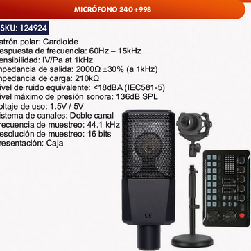 Imagen del producto MICRÓFONO 240+998