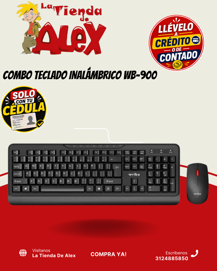 COMBO TECLADO INALÁMBRICO WB-900