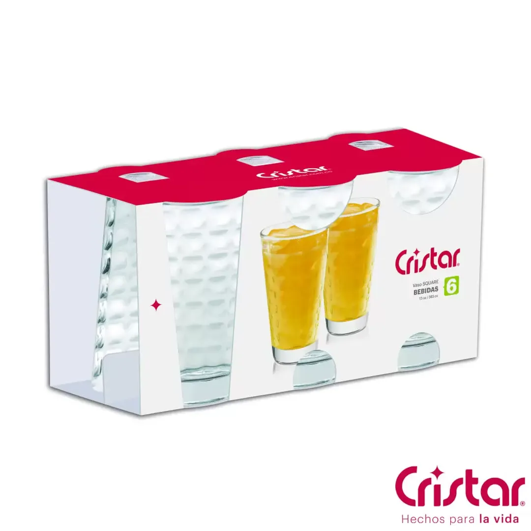 ESTUCHE DE VASO SQUARE BEBIDAS X6 0629CL6 CRISTAR