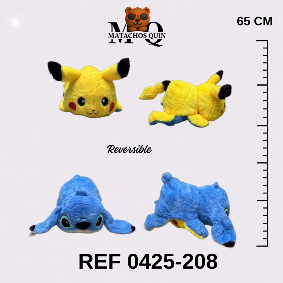 PELUCHE REVERSIBLE (STITCH & PIKACHÚ)